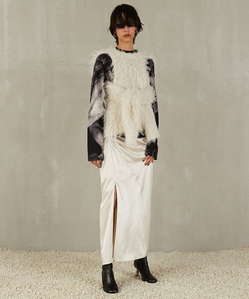 PRANK PROJECT（プランクプロジェクト）の「サテンロングスカート / Satin Long Skirt（スカート・レディース・ブラウン/ブラック/アイボリー・36/38）」の6枚目の写真