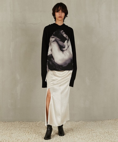 PRANK PROJECT（プランクプロジェクト）の「サテンロングスカート / Satin Long Skirt（スカート・レディース・ブラウン/ブラック/アイボリー・36/38）」の4枚目の写真