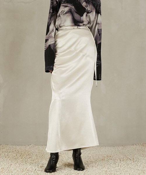 PRANK PROJECT（プランクプロジェクト）の「サテンロングスカート / Satin Long Skirt（スカート・レディース・ブラウン/ブラック/アイボリー・36/38）」の16枚目の写真