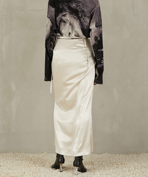PRANK PROJECT（プランクプロジェクト）の「サテンロングスカート / Satin Long Skirt（スカート・レディース・ブラウン/ブラック/アイボリー・36/38）」の15枚目の写真