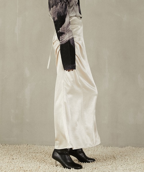 PRANK PROJECT（プランクプロジェクト）の「サテンロングスカート / Satin Long Skirt（スカート・レディース・ブラウン/ブラック/アイボリー・36/38）」の14枚目の写真