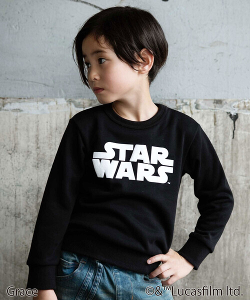 WASK（ワスク）の「【STAR WARS】R2-D2 & C-3PO / プリントトレーナー (100~160cm)（スウェット・キッズ・ブラック/ブルー・130cm/160cm/140cm/120cm/150cm）」の4枚目の写真