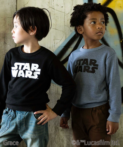 WASK（ワスク）の「【STAR WARS】R2-D2 & C-3PO / プリントトレーナー (100~160cm)（スウェット・キッズ・ブラック/ブルー・130cm/160cm/140cm/120cm/150cm）」の7枚目の写真