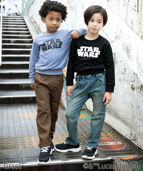 WASK（ワスク）の「【STAR WARS】R2-D2 & C-3PO / プリントトレーナー (100~160cm)（スウェット・キッズ・ブラック/ブルー・130cm/160cm/140cm/120cm/150cm）」の8枚目の写真