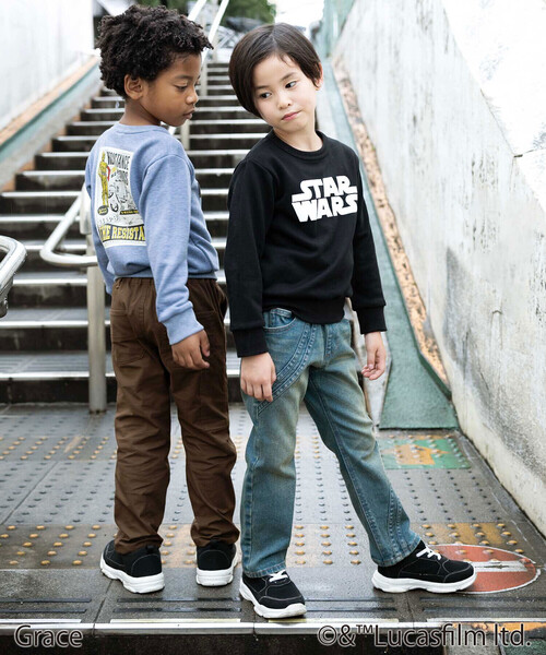 WASK（ワスク）の「【STAR WARS】R2-D2 & C-3PO / プリントトレーナー (100~160cm)（スウェット・キッズ・ブラック/ブルー・130cm/160cm/140cm/120cm/150cm）」の9枚目の写真