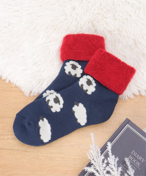 LBC（エルビーシー）の「裏起毛 ソックスシープ（ソックス/靴下・レディース・グリーン/ネイビー/オレンジ・FREE）」の3枚目の写真