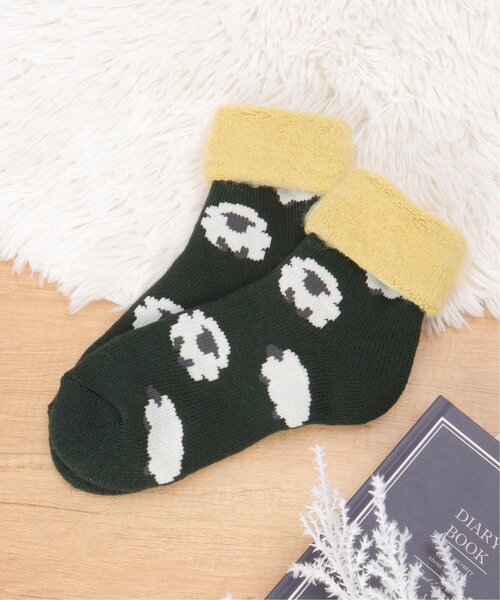 LBC（エルビーシー）の「裏起毛 ソックスシープ（ソックス/靴下・レディース・グリーン/ネイビー/オレンジ・FREE）」の2枚目の写真