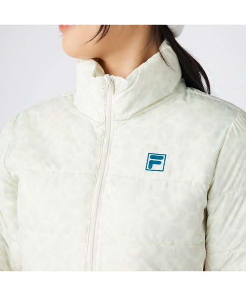 FILA GOLF（フィラゴルフ ）の「FILA GOLF フィラゴルフ ゴルフウェア  ワンポイント ロゴ 総柄 軽量 撥水 中綿入り ライトダウンジャケット（ダウンジャケット/コート・レディース・オフホワイト/ブラック・LL/L/M）」の11枚目の写真