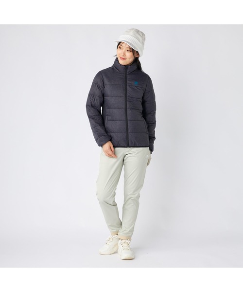 FILA GOLF（フィラゴルフ ）の「FILA GOLF フィラゴルフ ゴルフウェア  ワンポイント ロゴ 総柄 軽量 撥水 中綿入り ライトダウンジャケット（ダウンジャケット/コート・レディース・オフホワイト/ブラック・LL/L/M）」の17枚目の写真