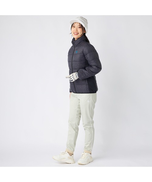 FILA GOLF（フィラゴルフ ）の「FILA GOLF フィラゴルフ ゴルフウェア  ワンポイント ロゴ 総柄 軽量 撥水 中綿入り ライトダウンジャケット（ダウンジャケット/コート・レディース・オフホワイト/ブラック・LL/L/M）」の18枚目の写真