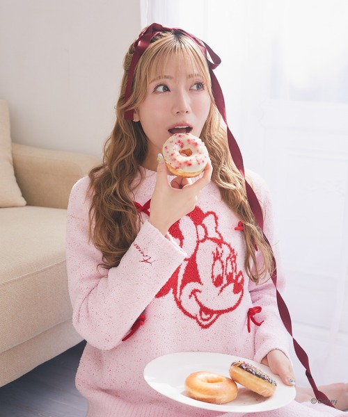 ミッキー/ミニー/リボンニットプルオーバー（ルームウェア/パジャマ