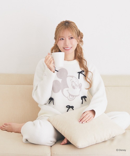 ミッキー/ミニー/リボンニットプルオーバー（ルームウェア/パジャマ