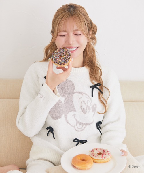 ミッキー/ミニー/リボンニットプルオーバー（ルームウェア/パジャマ