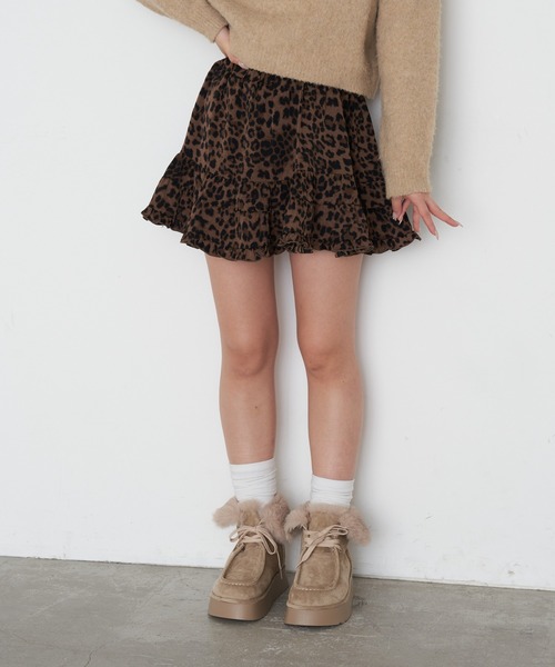 RAY CASSIN(レイカズン)の「ヒョウ柄ティアードミニスカート(スカート・レディース・ブラック/ブラウン/ブラウン系その他2・FREE)」の16枚目の写真