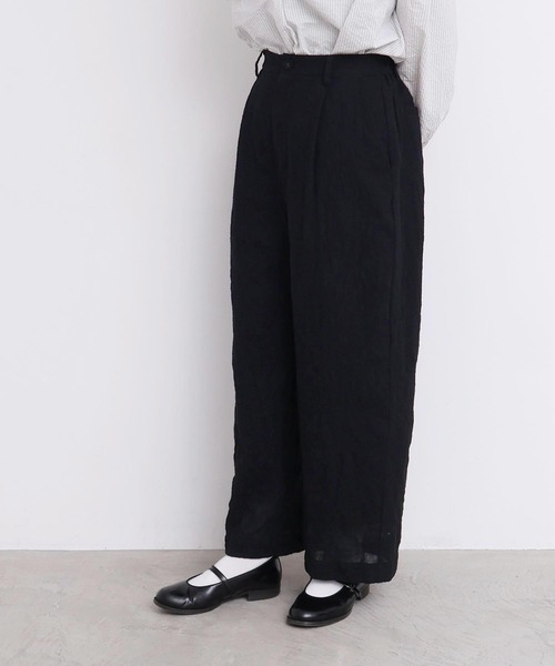 l'atelier du savon（アトリエドサボン）の「ウールガーゼ　後ろゴムパンツ（その他パンツ・レディース・その他/ブラック・FREE）」の2枚目の写真