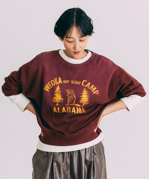 Freada（フリーダ）の「Freada/フリーダ フェードプリント ドルマン スウェット（スウェット・レディース・ピンク/ブラウン/ブラック・ONE SIZE）」の2枚目の写真