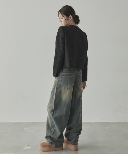 VIVID LADY(ビビッドレディー)の「バルーンワイドデニムパンツ(デニムパンツ・レディース・ブルー・LARGE/MEDIUM/SMALL)」の14枚目の写真
