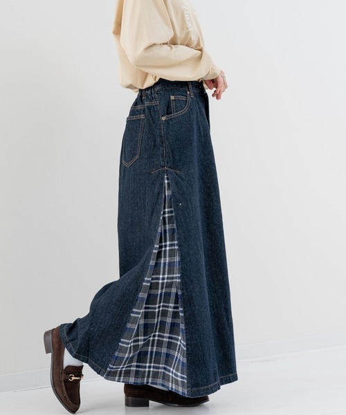セール】【refinedworks】デニム×チェック の新型スカート！（デニム