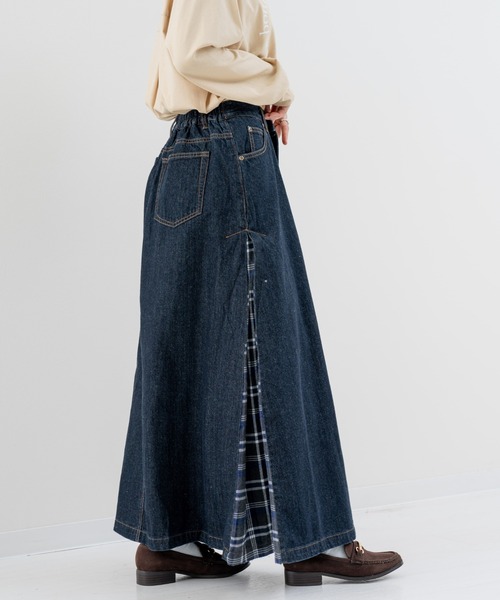 セール】【refinedworks】デニム×チェック の新型スカート！（デニム