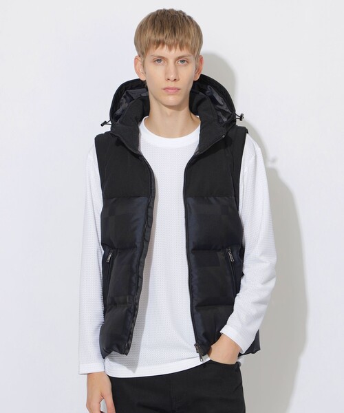 セール】【WEB限定】シャドーチェックダウンベスト（ダウンベスト