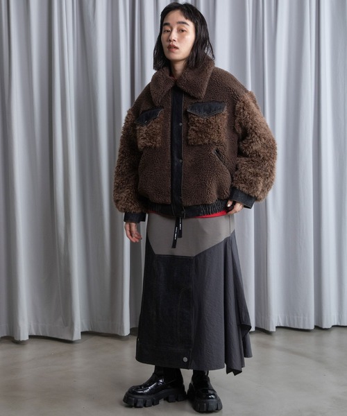 MARECHAL TERRE（マルシャルテル）の「ボアブルゾン（ブルゾン・レディース・チャコールグレー/ブラウン/ベージュ・MEDIUM）」の18枚目の写真