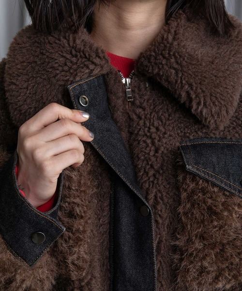 MARECHAL TERRE（マルシャルテル）の「ボアブルゾン（ブルゾン・レディース・チャコールグレー/ブラウン/ベージュ・MEDIUM）」の21枚目の写真