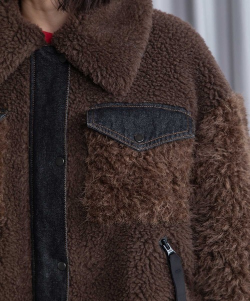 MARECHAL TERRE（マルシャルテル）の「ボアブルゾン（ブルゾン・レディース・チャコールグレー/ブラウン/ベージュ・MEDIUM）」の22枚目の写真