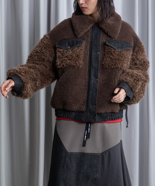 MARECHAL TERRE（マルシャルテル）の「ボアブルゾン（ブルゾン・レディース・チャコールグレー/ブラウン/ベージュ・MEDIUM）」の19枚目の写真