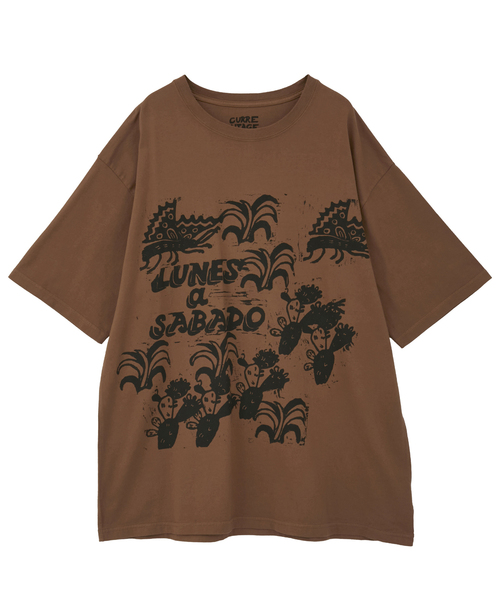 CURRENTAGE（カレンテージ）の「T shirt（Tシャツ/カットソー・メンズ・ホワイト/ブラウン・3/4）」の2枚目の写真