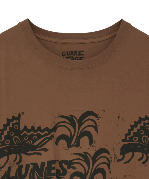 CURRENTAGE（カレンテージ）の「T shirt（Tシャツ/カットソー・メンズ・ホワイト/ブラウン・3/4）」の4枚目の写真