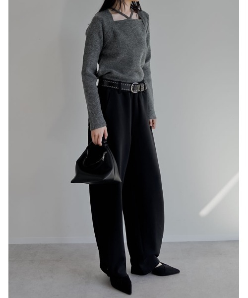 Re:EDIT（リエディ）の「[2025AW COLLECTION]ホルターボレロ風ニットプルオーバー（ニット/セーター・レディース・ブラック/アイボリー/グレイッシュベージュ/チャコール・MEDIUM）」の18枚目の写真