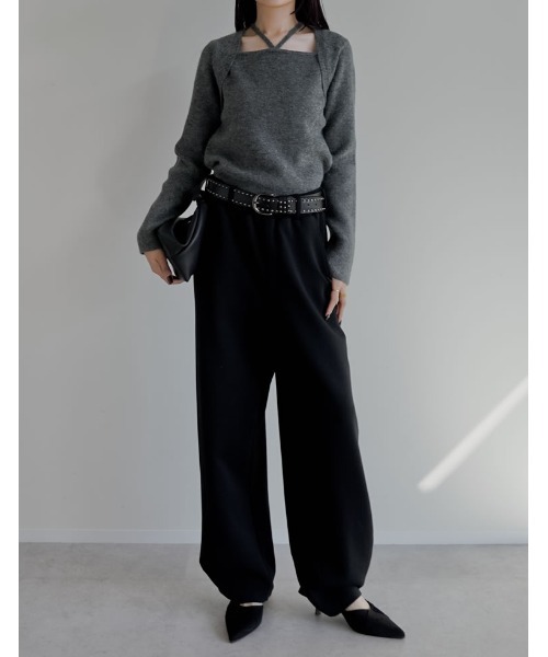 Re:EDIT（リエディ）の「[2025AW COLLECTION]ホルターボレロ風ニットプルオーバー（ニット/セーター・レディース・ブラック/アイボリー/グレイッシュベージュ/チャコール・MEDIUM）」の17枚目の写真