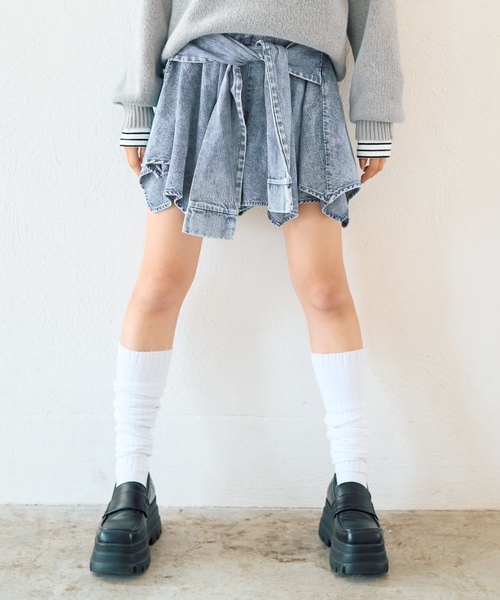 セール】【LTXC】腰巻き風デニムキュロット（その他パンツ