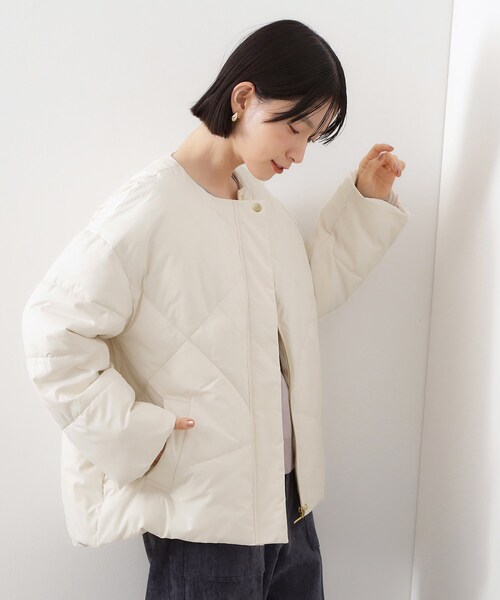 THE SHOP TK （ザ ショップ ティーケー ）の「きれいめにもカジュアルにも ノーカラーキルトジャケット（その他アウター・レディース・ベージュ/アイボリー・13/12）」の13枚目の写真