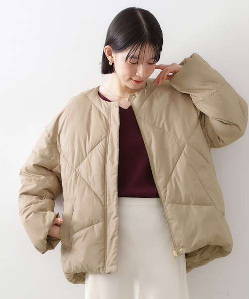 THE SHOP TK （ザ ショップ ティーケー ）の「きれいめにもカジュアルにも ノーカラーキルトジャケット（その他アウター・レディース・ベージュ/アイボリー・13/12）」の16枚目の写真