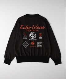 Right-on（ライトオン）の「ジャガードバックロゴニットカーディガン (バックロゴ/ジャガード/ニットカーディガン/ドライタッチ/通気性/ゆったりシルエット/スウェットライク/軽羽織り/デイリー/トレンド)（カーディガン/ボレロ）」