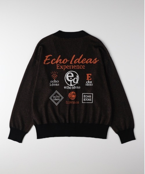 Right-on（ライトオン）の「ジャガードバックロゴニットカーディガン (バックロゴ/ジャガード/ニットカーディガン/ドライタッチ/通気性/ゆったりシルエット/スウェットライク/軽羽織り/デイリー/トレンド)（カーディガン/ボレロ・メンズ・ブラック/グレー/ネイビー・L/XL/M）」の5枚目の写真