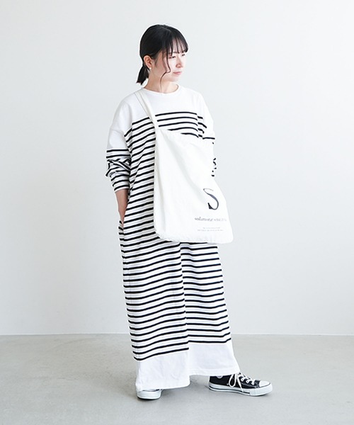 SOLAMONAT(ソラモナ)の「バスクボーダー マキシワンピース(ワンピース・レディース・ブラック×ホワイト/ホワイト×ブラック・FREE)」の17枚目の写真