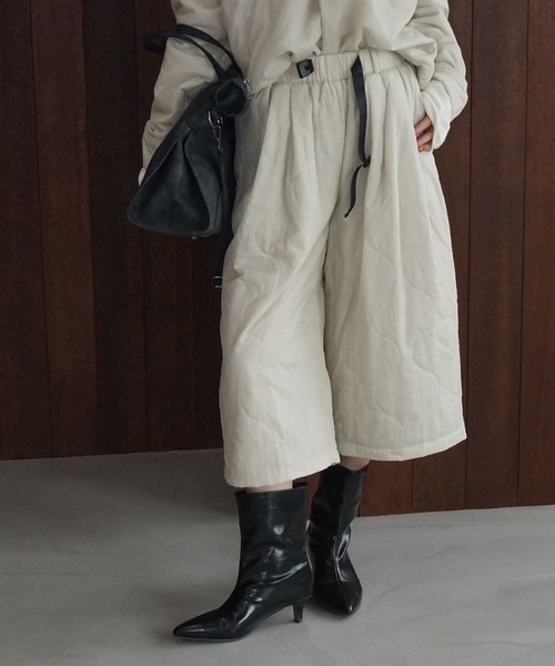 chuclla(チュクラ)の「キルトナイロンガウチョパンツ chw25a126(その他パンツ・レディース・ライトベージュ/ブラック・S/M)」の1枚目の写真