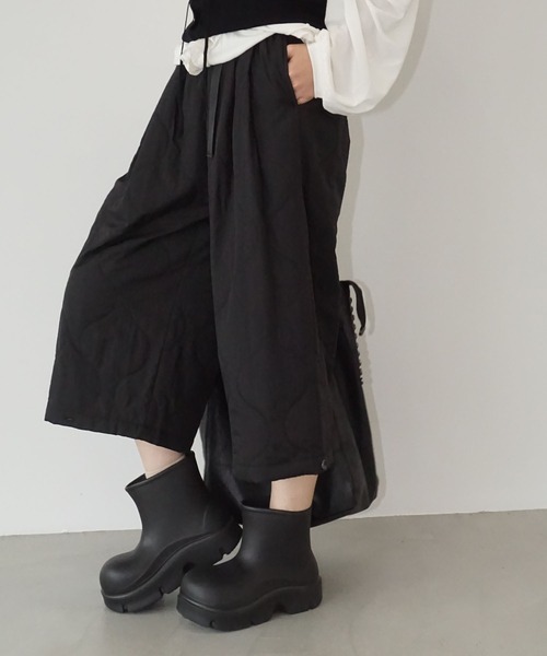 chuclla(チュクラ)の「キルトナイロンガウチョパンツ chw25a126(その他パンツ・レディース・ライトベージュ/ブラック・S/M)」の13枚目の写真