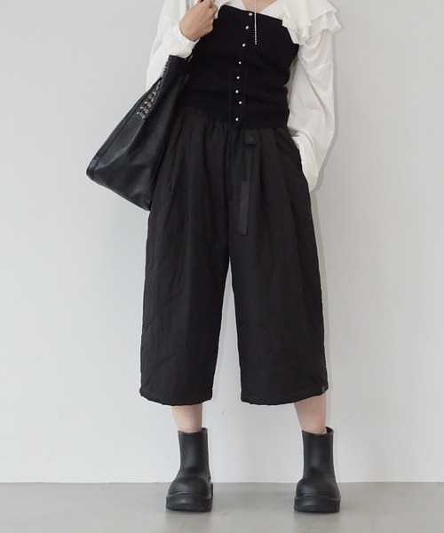 chuclla(チュクラ)の「キルトナイロンガウチョパンツ chw25a126(その他パンツ・レディース・ライトベージュ/ブラック・S/M)」の14枚目の写真
