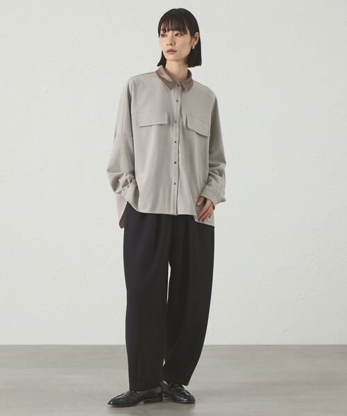 CAST:（キャストコロン）の「【イージーケア/着回し抜群】ポンチフォルムパンツ（その他パンツ・レディース・ネイビー/ブラック/オフホワイト・S/M）」の14枚目の写真