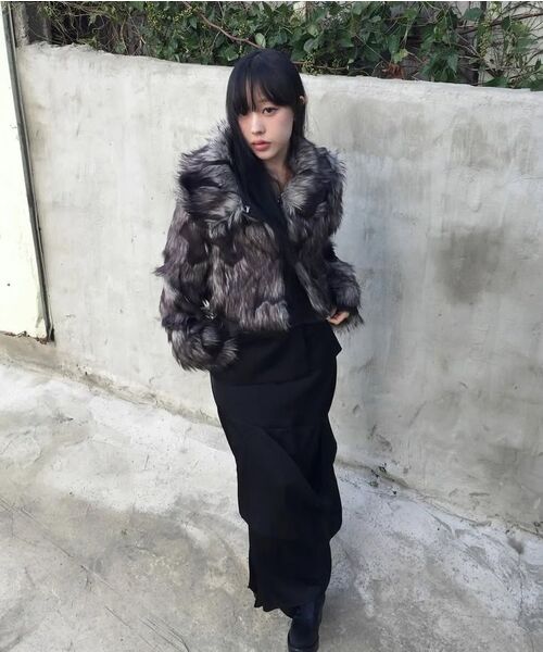 FLAREUP(フレアアップ)の「2.Drape Layered Maxi Skirt (FL-241_Black)(スカート・レディース・ブラック・1/2)」の10枚目の写真