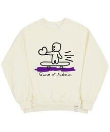 [UNISEX]ヒューマンスケートボードスマイルマンツーマン_クリーム