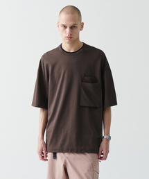 [シティレジャー] オーバーサイズグラシスパケットTシャツ [バロックブラウン]