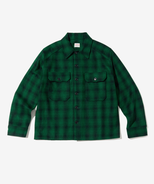 OG 108 WOOL SHIRT_GREEN CHECK