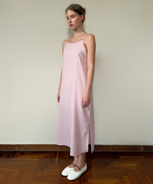 SINOON（シヌーン）の「Gingham Dress (Pink)（ワンピース・レディース・ピンク・FREE）」の2枚目の写真