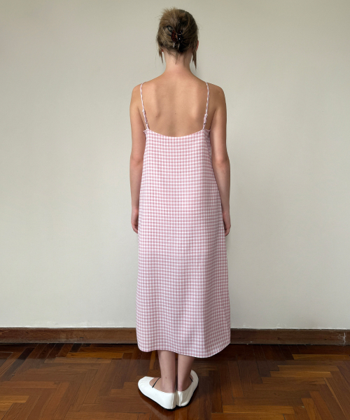 SINOON（シヌーン）の「Gingham Dress (Pink)（ワンピース・レディース・ピンク・FREE）」の3枚目の写真