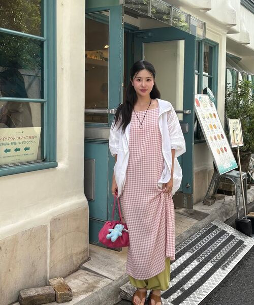 Sinoon ワンピース Gingham Dress (Pink)（ワンピース）｜SINOON（シヌーン）の