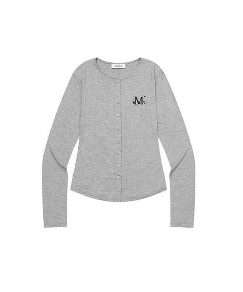 MUCENT（ムセント）の「アンツスリムフィットラウンドネックカーディガン（5カラー）（カーディガン/ボレロ・レディース・Beige/グレー/ホワイト/チャコールグレー/ブラック・FREE）」の4枚目の写真